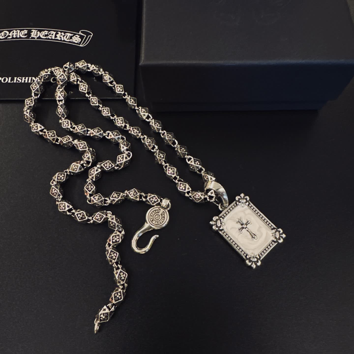 Chrome Hearts Rome Hearts Silver Cross Pendant Necklace